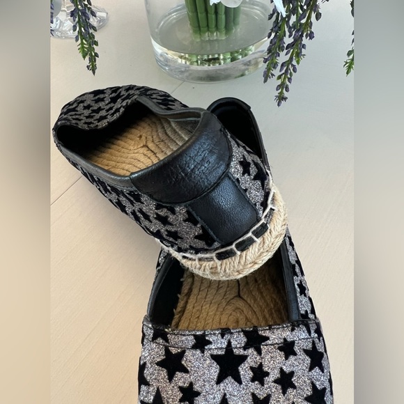 Saint Laurent espadrilles with silver glitter and black stars, 38.5 US 8.5 - Picture 12 of 14